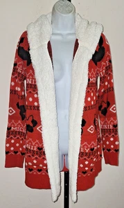 Disney Mickey Mouse Minnie Christmas Fair Isle Sherpa offene Strickjacke Gr. S - Bild 1 von 2