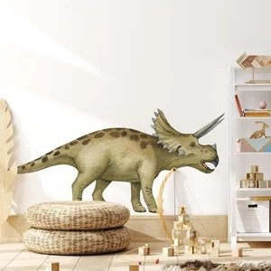 Triceratops Wall Decal Dinosaur Dino Theme Removable Wall Art for Kids Boys Room - Picture 1 of 3