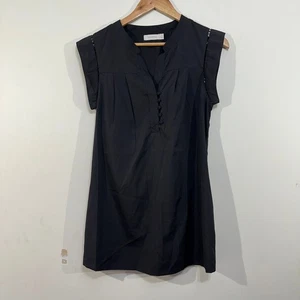 Foundling Black Shift Dress Peasant Top Boho Button Detailing S Casual Work MN1 - Bild 1 von 18