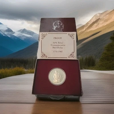 1982-S George Washington Proof Silver Commemorative Half Dollar With Box - Image 1 of 4