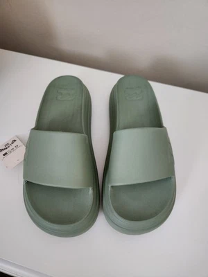 Billabong Mujer Verde Plataforma Cojín Slides Sandalia Confort Zapato Talla 10 Foto 1 de 4