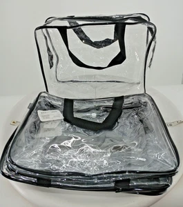 Clear Plastic PVC Stadium Approved Cosmetic Bags Purses Zip Lot Of 6 D133 - Picture 1 of 6