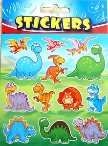 6 Dinosaur Sticker Sheets Boys Kids Birthday Party Loot Bag Fillers PLY - Picture 1 of 1
