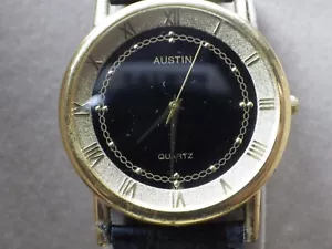 NOS MINT IN BOX AUSTIN REED QUARTZ GOLD TONE ROMAN NUMERAL WATCH AM-740 #2804 - Picture 1 of 4