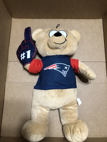 Good Stuff NFL Plush Bear w/ new England Patriots Jersey And Foam Finger Cover