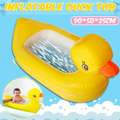 Inflatable Baby Bath Tub Infant Shower Travel Tub Portable Duck Shape Spa Pool - Bild 1 von 4