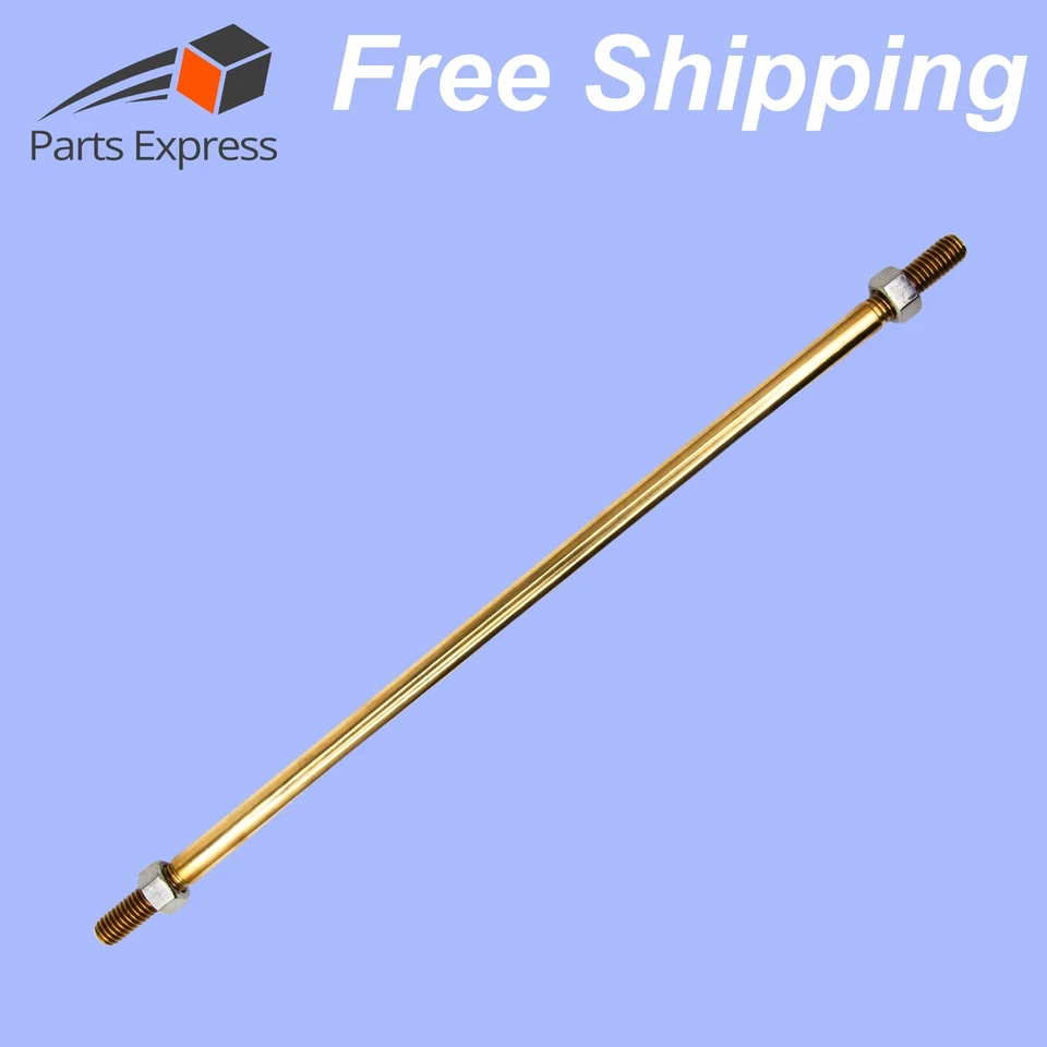 24" Solid Brass Float Rod (3/8"-16 Thread) w/ 2 Stainless Steel Lock Nuts - Image 1 of 3