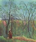 Repro peinture à l'huile Henri Rousseau : Promenade dans le bois
