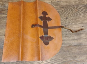Trifold Document Paper Holder with Handle and Buckle Strap Vinyl Leather Vintage - Picture 1 of 9