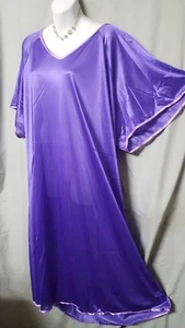 Comfort Choice Purple Nightgown Long Short  Sleeve Plus 3X  66" BUST - Picture 1 of 4