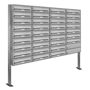34er Premium Standbriefkasten V2A Edelstahl Anlage freistehend Postkasten 4x9 - Bild 1 von 4
