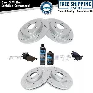 Performance Brake Rotor & Ceramic Pad Front & Rear Kit w/Chemicals - Picture 1 of 7