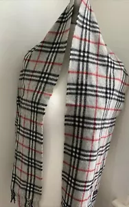 Burberry Grey/Multicoloured Check 100% Cashmere Men Scarf - Picture 1 of 11