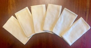 VTG MCM Cotton Linen Blend Textured Butter Yellow Dinner Napkins ~ Set Of 6 - Picture 1 of 4