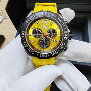 TAG HEUER Formula 1 Quartz CHRONO 43MM Yellow Rubber Men's Watch CAZ101AM.FT8054 - Picture 1 of 20