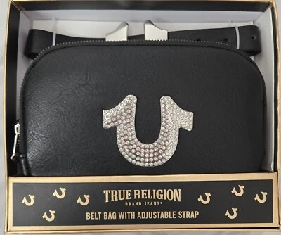 New True Religion Belt Bag With  Adjustible Strap Logo Black / Silver Logo. - Image 1 of 4