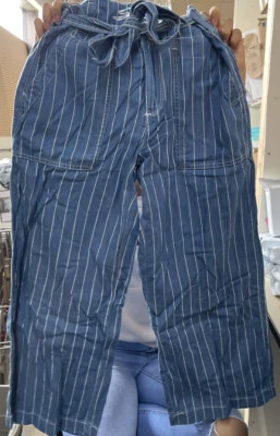 Womens Seven7 Wide Leg Stripe Pants w/ Tie Belt - CHOOSE SIZE - Image 1 of 4