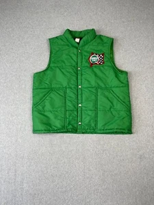 Chaleco De Colección Quaker State Hombres L Verde Acolchado Botón a Presión Hecho en EE. UU. Swingster Años 70 80 - Imagen 1 de 9