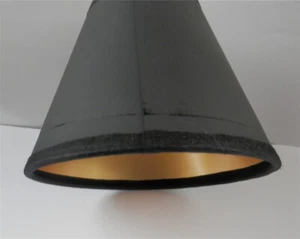 TWELVE (12) IMPERFECT Black w/Gold Lined Chandelier Lamp Shades 4"x5"x 2-1/2" - Picture 1 of 3