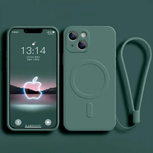 Magsafe Magnetic Silicone Strap Case For iPhone 15 16 14 13 12 11 Pro Max Mini - Picture 1 of 15