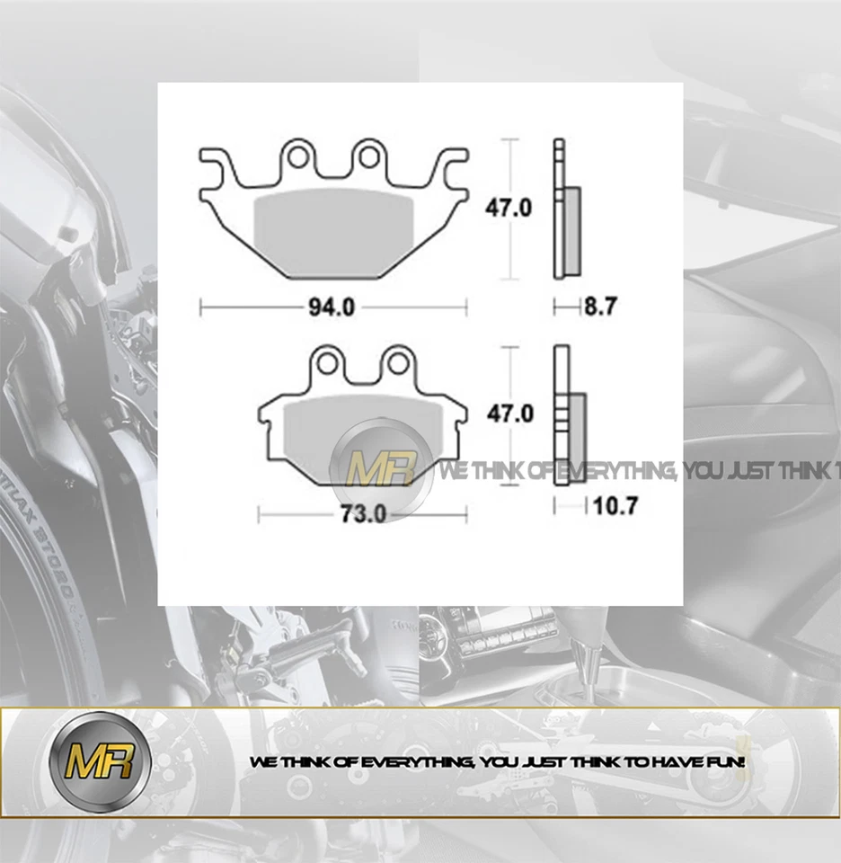 FOR KYMCO KXR 250 FROM 2004 TO 2007 FRONT BRAKE PADS SEMI METALLIC BRAKING - image 1 of 1