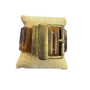 Vintage Marc Jacobs Predator Faux Tortoise Stretch Belt Buckle Bracelet 8" - Picture 1 of 5