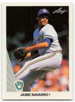 1990 Jaime Navarro Leaf - Milwaukee Brewers - Image 1 of 2