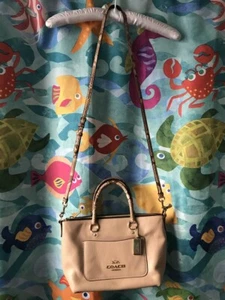 NWT Women Coach Beechwood Pebbled Leather Mini Emma Satchel Crossbody Tote - Picture 1 of 11