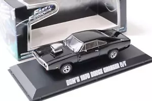 1:43 Greenlight Fast And Furious Dom's 1970 Dodge Charger R/T Black - Picture 1 of 3