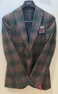 NWT $160 Men’s J. Ferrar Green Red Plaid Sport Coat Blazer 34/36 Reg - Picture 1 of 9