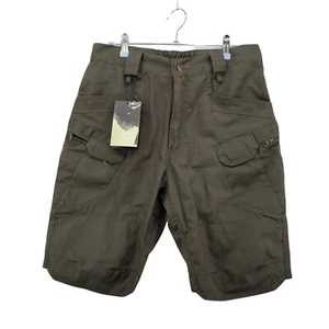 NWT Men's Cargo Shorts Slash Pockets w/ Double Sided Fastener Close Green Small - Picture 1 of 7