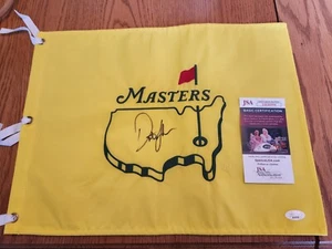 DUSTIN JOHNSON SIGNED AUTOGRAPH OFFICIAL MASTERS FLAG BECKETT JSA COA - Picture 1 of 3