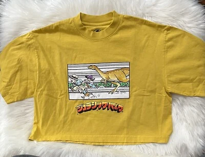 Jurassic Park Anime Tee Universal Studios Dinosaurs Women’s Crop Top Japanese - Image 1 of 4
