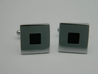 Gemelos cuadrados negros de acero inoxidable COLIBRI Foto 1 de 4