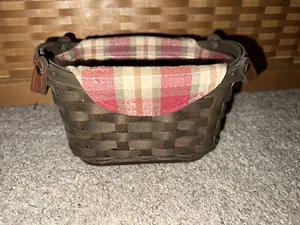 Longaberger Journal Korb Ledergriffe Obstgarten Park Plaid Liner & Protector - Bild 1 von 4