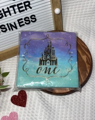 DISNEY PRINCESS Once Upon a Time 1ST BIRTHDAY Princess party napkins - Image 1 of 2