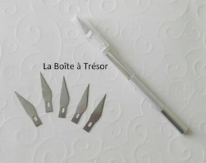 1 Skalpell + 5 Präzisionscutter Klingen aus widerstandsfähigem Aluminium - Neuware - Bild 1 von 1