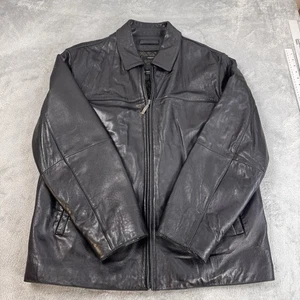 Claiborne Lammfell Lederjacke Herren L schwarz Oberbekleidung gefüttert Full Zip - Bild 1 von 10