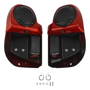 Lower Vented Fairings For Harley Touring Glide 14-25 Sunset Orange Sunset Black - Foto 1 di 8