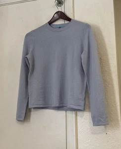 New Antonio Melani Light Blue Crew Neck Pure Cashmere Sweater Womens S Small - Picture 1 of 3