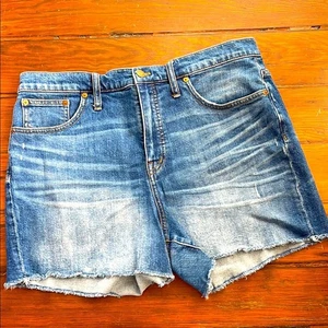 Pantalones cortos vaqueros Madewell Hi Rise bigotes desgastados talla 31 - Imagen 1 de 6
