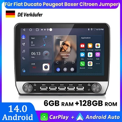 10.1'' Für Fiat Ducato Peugeot Boxer Citroen Jumper Carplay GPS Autoradio 6+128G - Bild 1 von 4