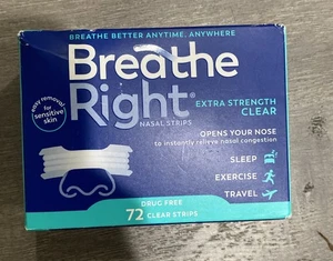 Breathe Right Extra Strength Clear Nasal Strips - 70 Out Of 72 Count 10/2028 - Picture 1 of 6