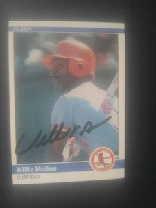 Willie Mcgee signed Autogramm 1984 Baseballkarte Unterschrift Fleer 329 - Bild 1 von 7