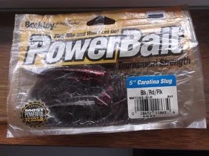 Older Berkley PowerBait Carolina Slug  5" Black Red Flake - Picture 1 of 6