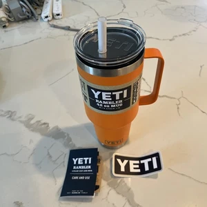 Taza Yeti Rambler 42 oz con tapa de paja King Crab Orange ¡¡NUEVA CON ETIQUETAS!!! - Imagen 1 de 5