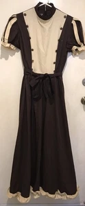 Retroscope Fashions handgefertigtes viktorianisches braunes Kleid - Puffärmel - SMALL - Bild 1 von 5