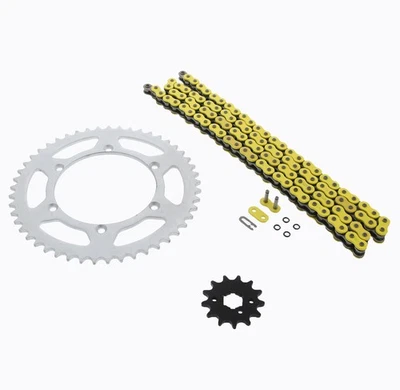 Kawasaki 1995-06 KDX200 / 97-05 KDX220 Yellow O Ring Chain & Sprocket 13/49 110L - Image 1 of 4