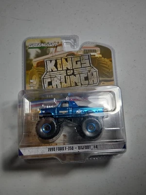 Camión Ford F350 Kings Crunch Greenlight #4 Bigfoot cromado azul  Foto 1 de 4