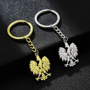 Hot Vintage Polish Coat of Arms Eagle Keychain Decoration Titanium Steel Pendant - Picture 1 of 9